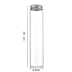 コラムガラススクリュートップビーズ貯蔵チューブ  アルミニウム製の口が付いた透明なガラス瓶  銀  4.7x20cm  容量：260ml（8.79fl.oz） CON-WH0086-094J-01-1