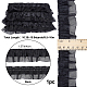 GORGECRAFT 10.9 Yards 2 Layer Satin Organza Lace Ribbon Pleated Lace Edge Trim 1-5/8 Inch Black Ruffle Chiffon Edging Trimmings Tulle Fabric for Cloth Applique Embellishment DIY Sewing Crafts ORIB-GF0001-03A-2