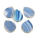 Colgantes de ágata con bandas azules naturales G-E526-01R-1