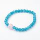 Natural Aquamarine Beads Stretch Bracelets BJEW-JB02978-2