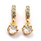 Brass Micro Pave Cubic Zirconia European Dangle Charms KK-A156-15G-RS-3