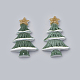 樹脂カボション  クリスマスツリー  濃い緑  34x20.5x5mm CRES-N009-28-1