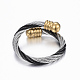 Trendy 304 Stainless Steel Torque Bangles & Rings Sets SJEW-H073-08-6