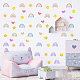 SUPERDANT 55pcs Watercolor Rainbow Wall Decals Small Heart Wall Sticker Sun Star Wall Decor Vinyl Wall Art Decal for for Baby Room Girls Bedroom Living Room Nursery Decorations DIY-WH0228-538-3