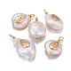 Colgantes naturales de perlas cultivadas de agua dulce PEAR-E013-21B-2