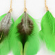Dyed Feather Iron Snap Hair Clips PHAR-R122-01-3