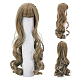 Perruque de cheveux de poupée de coiffure frisée longue ondulée en plastique pp DIY-WH0304-260-1