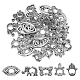 PH PandaHall 50Pcs 5 Style Silver Animal Beads Frames Hamsa Hand Round Frames Links Connectors Circle Frame Connectors for Jewelry Making Earring Necklace Pendant Crafts Resin Jewelry Moulds FIND-PH0010-27-1