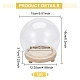 ガラスドームカバー  ボール型ハンドル装飾陳列ケース  クローシュベルジャーテラリウムウッドベース付き  淡い茶色  完成品:150x160mm AJEW-WH0401-76B-2