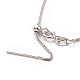 Rhodinierte Weizenketten-Halskette aus 925 Sterlingsilber für Damen X-STER-I021-04P-4