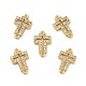 Brass Micro Pave Clear Cubic Zirconia Connector Charms KK-E068-VB330-1