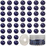 Sunnyclue fabricación de pulseras elásticas de cuentas de diy, con cuentas redondas de lapislázuli natural teñidas e hilo elástico, 8mm, agujero: 1 mm, 100 unidades / caja