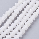 Fili di perline agata crepato naturale, tinto, tondo, grado a, bianco, 6mm, Foro: 1 mm, circa 63pcs/filo, 15.5