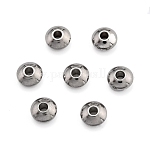 Flat Round 304 Stainless Steel Spacer Beads, Stainless Steel Color, 6x3mm, Hole: 2mm