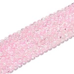 Chapelets de perles en verre craquelé, ronde, rose, 6mm, Trou: 1.3~1.6mm, Environ 133 pcs/chapelet, 31.4 pouce