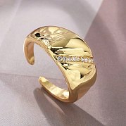 Кольца-манжеты из латуни с микропаве RJEW-C120-12G