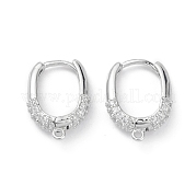 Латунные серьги-кольца из прозрачного кубического циркония EJEW-K245-20P