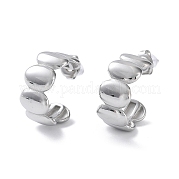 Овальные серьги-гвоздики из нержавеющей стали 304 EJEW-H115-25P