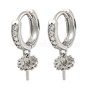Латунные серьги-кольца из прозрачного кубического циркония KK-G490-12P