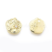 Ion Plating(IP) Brass Micro Pave Clear Cubic Zirconia Charms KK-C006-11G