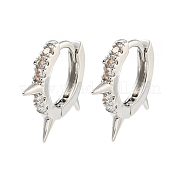 Серьга-кольцо из латуни с микропаве из кубического циркония EJEW-C102-10P