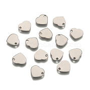 304 Stainless Steel Stamping Blank Tag Flat Heart Charms Pendants STAS-Q171-01