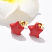 Латунь серьги EJEW-F359-07G