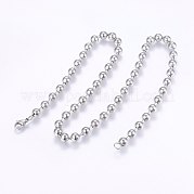 Не тускнеющие шариковые цепочки из нержавеющей стали 304 NJEW-F221-12P-B