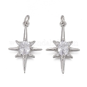Латунные микропаве прозрачные подвески с фианитом KK-F821-24P