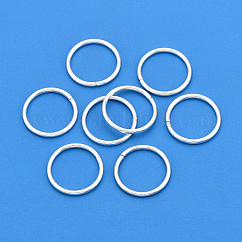 Hierro anillos del salto abierto, sin plomo y cadmio, plata, 14x1.2mm, aproximamente 2688 unidades / 1000 g