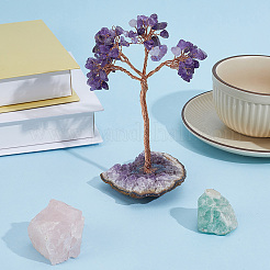 1 pièce de décoration d'arbre de vie en éclats d'améthyste naturelle&nbsp;DJEW-PA0001-02A