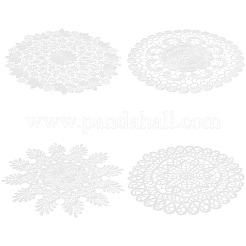 4 sottobicchiere in pizzo di poliestere in 4 stili&nbsp;AJEW-CY0002-07A