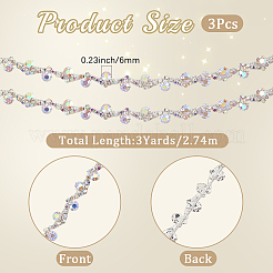 Chaînes en verre strass et tasses en fer en forme de S&nbsp;DIY-WH20032-25S-02