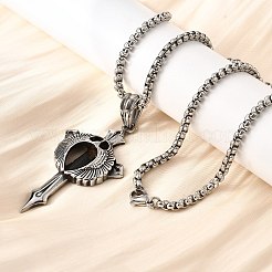 Colliers avec pendentif épée en acier inoxydable 304 pour femmes et hommes&nbsp;NJEW-Z076-02AS