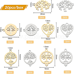 20 connecteur de maillons en acier inoxydable de style 201&nbsp;STAS-BC0003-23