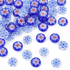 50 pièce de perles millefiori en verre soufflé faites à la main&nbsp;LAMP-TADJ0001-03B