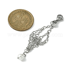Chaînes de câble en acier inoxydable 304 pochette en macramé support de pierre vide pendentif décoration&nbsp;HJEW-TA00069-02