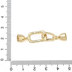 Rechteckige Klappverschlüsse aus Messing mit Mikropavé-Fassung aus klaren Zirkonia&nbsp;KK-Z143-16G
