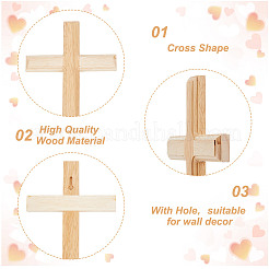 Décoration murale croix en bois&nbsp;AJEW-WH0348-323