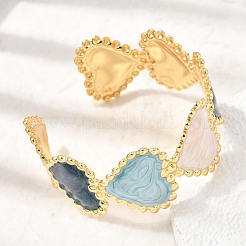 Bracelets manchettes ouverts en acier inoxydable 304 émaillé&nbsp;SA-CBA4992-04