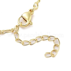 Collane con ciondolo in ottone e zirconi cubici trasparenti per donna&nbsp;NJEW-M009-05G-B