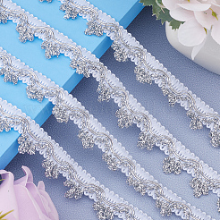 Rubans de dentelle en polyester scintillant de style étincelant de 15 mètre&nbsp;DIY-WH0430-120