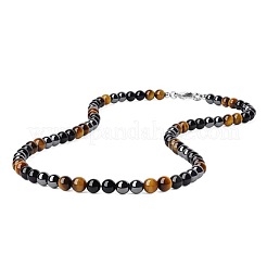Collane con perline rotonde in ematite sintetica non magnetica&nbsp;YX5918-1