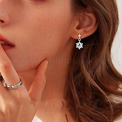Orecchini pendenti da donna in ottone con micro pavé di zirconi cubici&nbsp;WGC617F-01