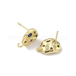 Messing micro pave zirkonia-ohrstecker-Zubehör&nbsp;KK-U075-01C-02G