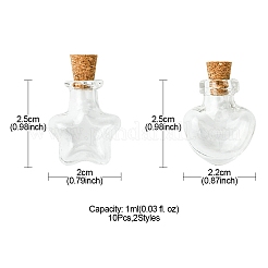 10 Stück 2 Arten Glasflasche für Perlenbehälter&nbsp;AJEW-FS0001-11
