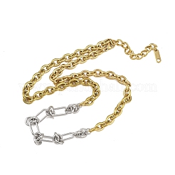 Halsketten aus gemischten Gliederketten aus 6 mm Edelstahl 304&nbsp;NJEW-L470-01GP