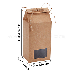 Faltschachtel aus Kraftpapier mit Sichtfenster&nbsp;CON-WH0087-98