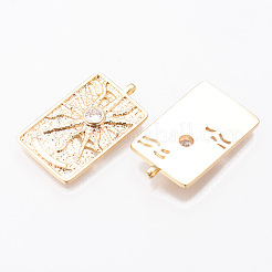 Messing micro pave klare zirkonia anhänger&nbsp;KK-N232-168G-NF