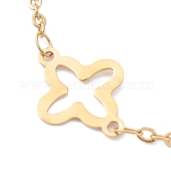 Fußkettchen aus Edelstahl 304 mit Kleeblatt-Gliedern&nbsp;AJEW-AN00410